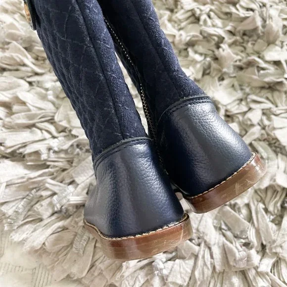 Janie and Jack Navy Quilted Riding Boots - Picture 9 of 11